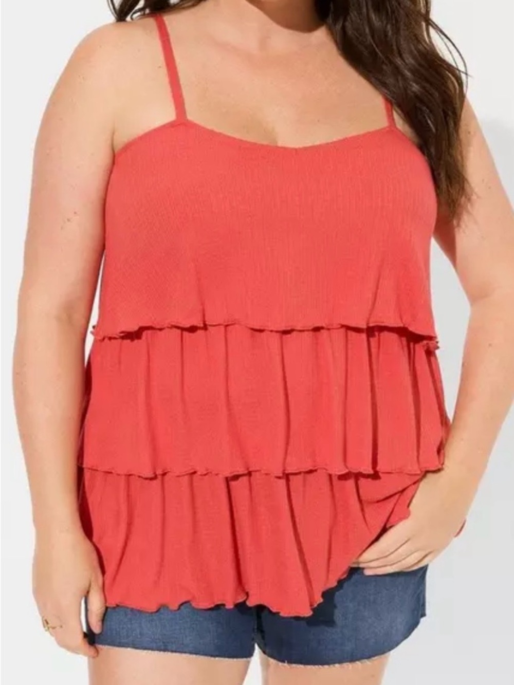 Torrid Heritage Slub Square Neck Tiered Cami Size 2X